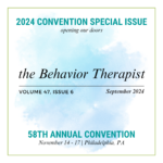 the Behavior Therapist’s September 2024 Issue Is Now Available Online